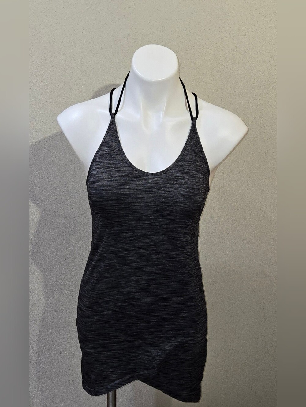 Lululemon Tank Light Heathered Gray Black Women's
